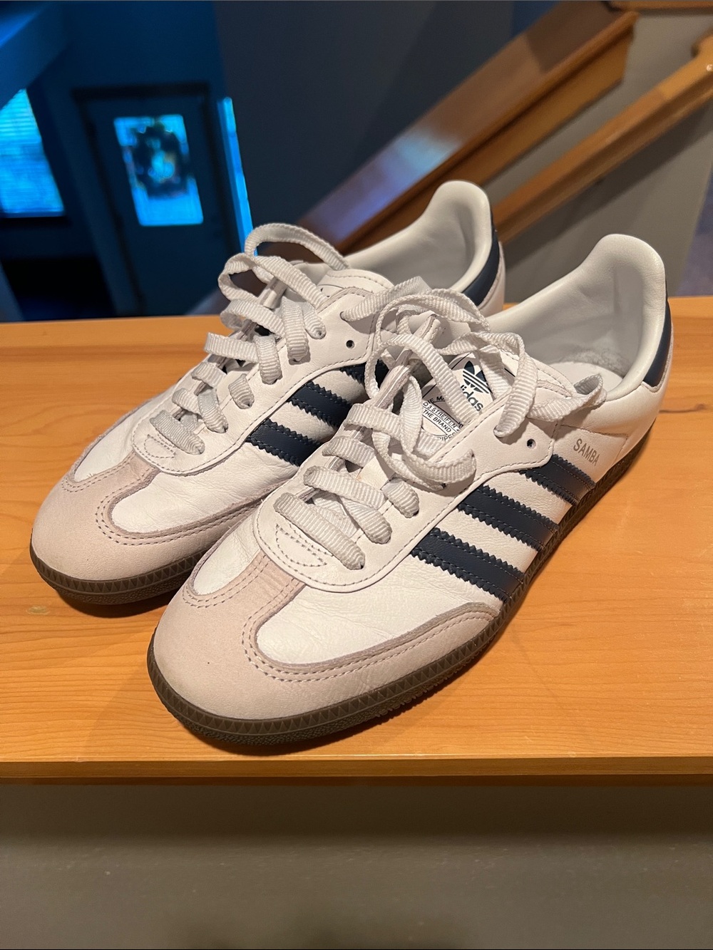 adidas Samba Classic Women’s White with Navy Stripes